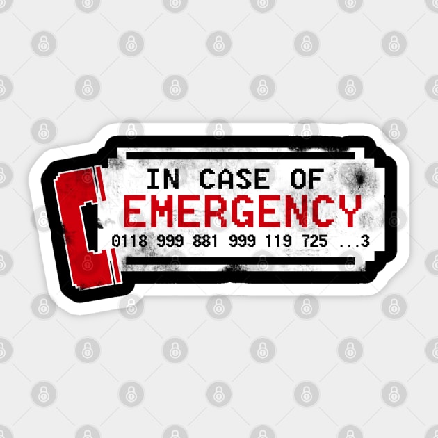 IT Crowd Emergency Number T-Shirt Sticker by NerdShizzle